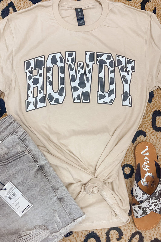 Cow Print HOWDY Graphic Tee (S-2XL)