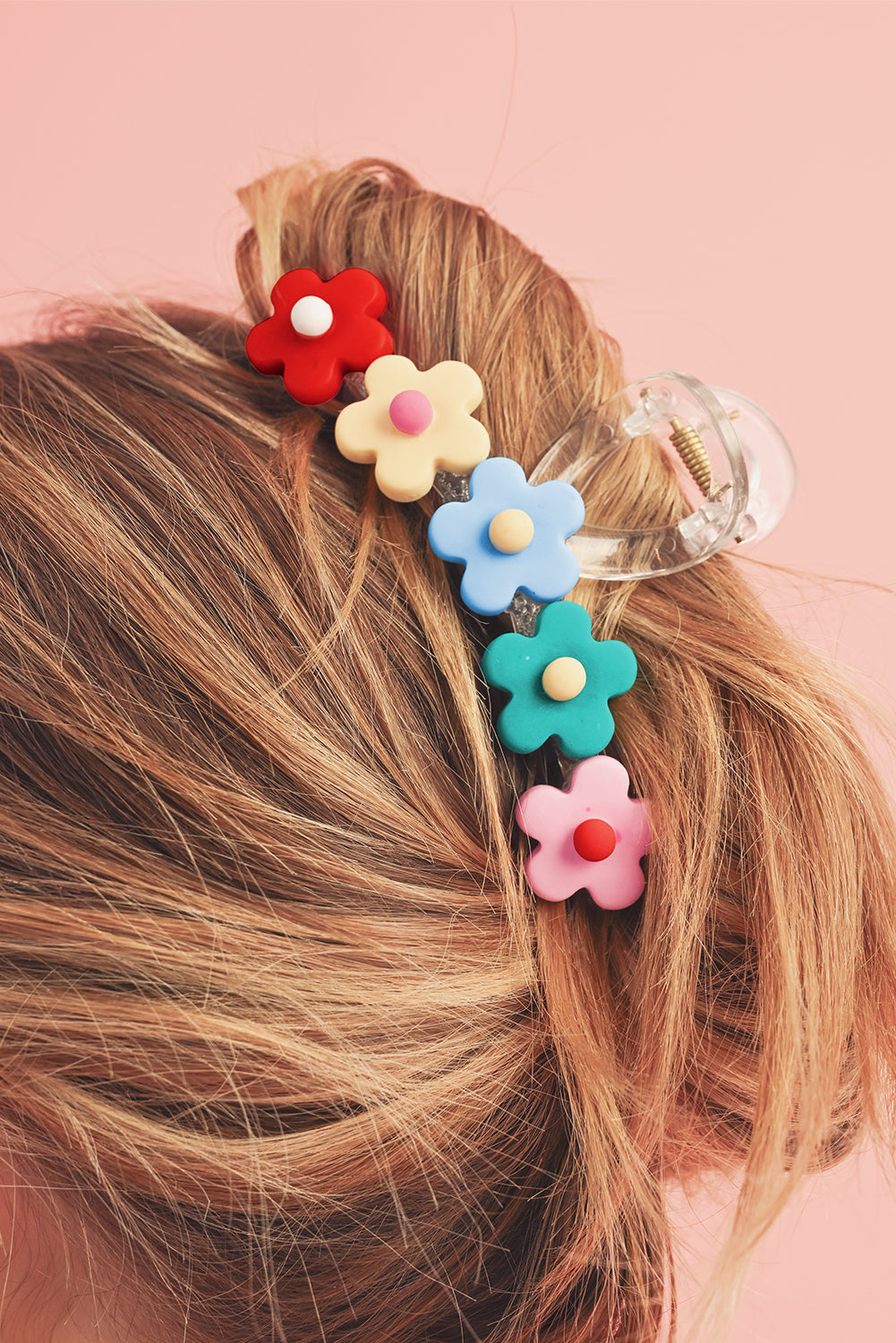 60's Flowers Multi-Color Hair Claw