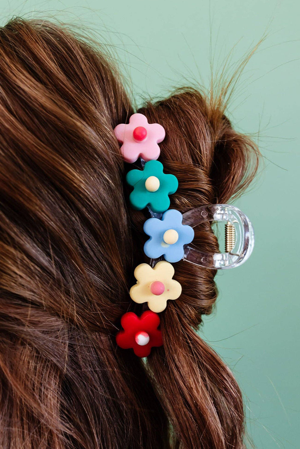 60's Flowers Multi-Color Hair Claw