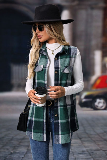 Plaid Button Up Vest (S-2XL - 4 Colors)