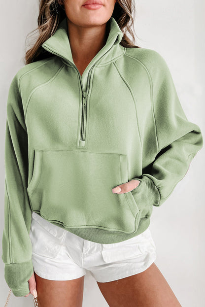 Quarter Zip Flamingo Collar Sweatshirt (S-3XL - 12 Colors)