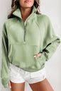 Quarter Zip Flamingo Collar Sweatshirt (S-3XL - 12 Colors)