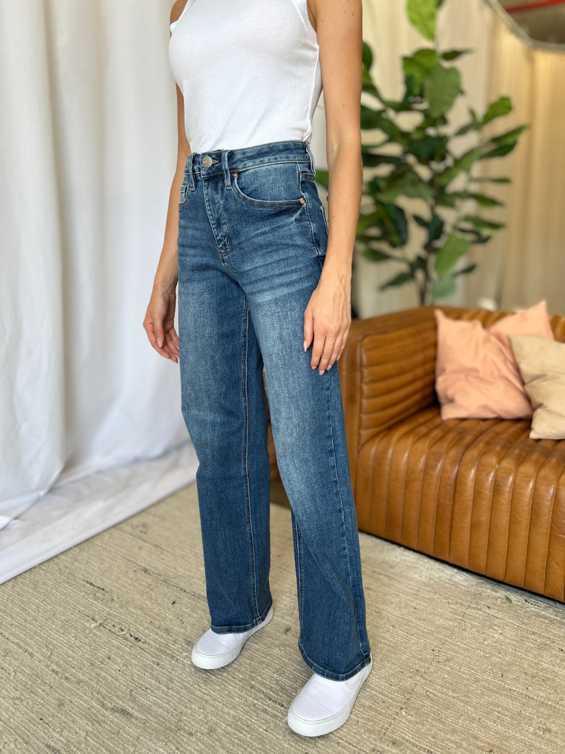 RFM High Rise Tummy Control Wide Leg Jeans