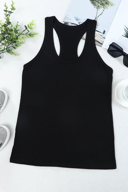 Blank Sleeveless U Neck Racerback Tank (S-2XL - 2 Colors)