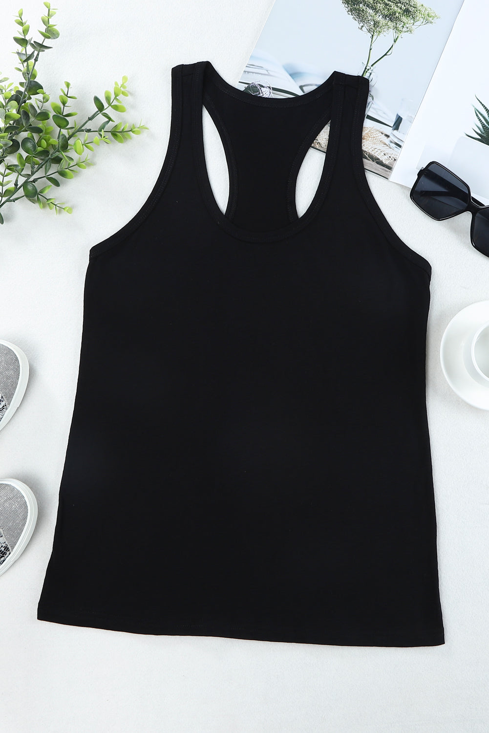 Blank Plain Sleeveless U Neck Racerback Tank