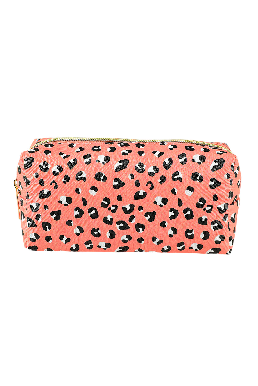 Pink Leopard Print Zipped Cosmetic Storage Bag