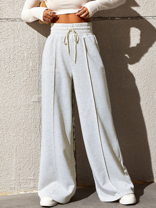 Honey Seam Drawstring Wide Leg Pants (S-2XL - 2 Colors)