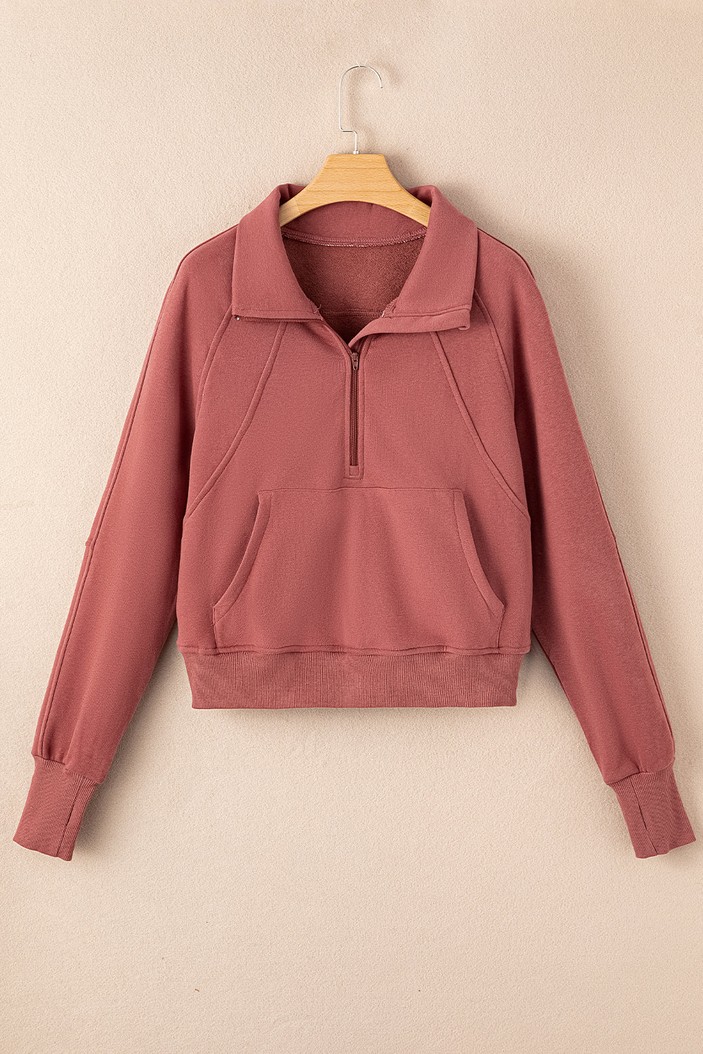 Quarter Zip Flamingo Collar Sweatshirt (S-3XL - 12 Colors)