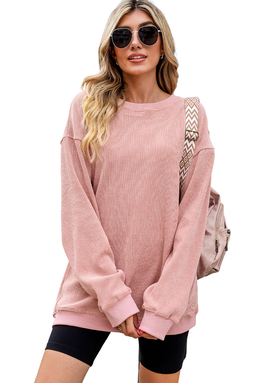 Ribbed Drop Sleeve Pullover Sweatshirt (S-2XL - 6 Colors)