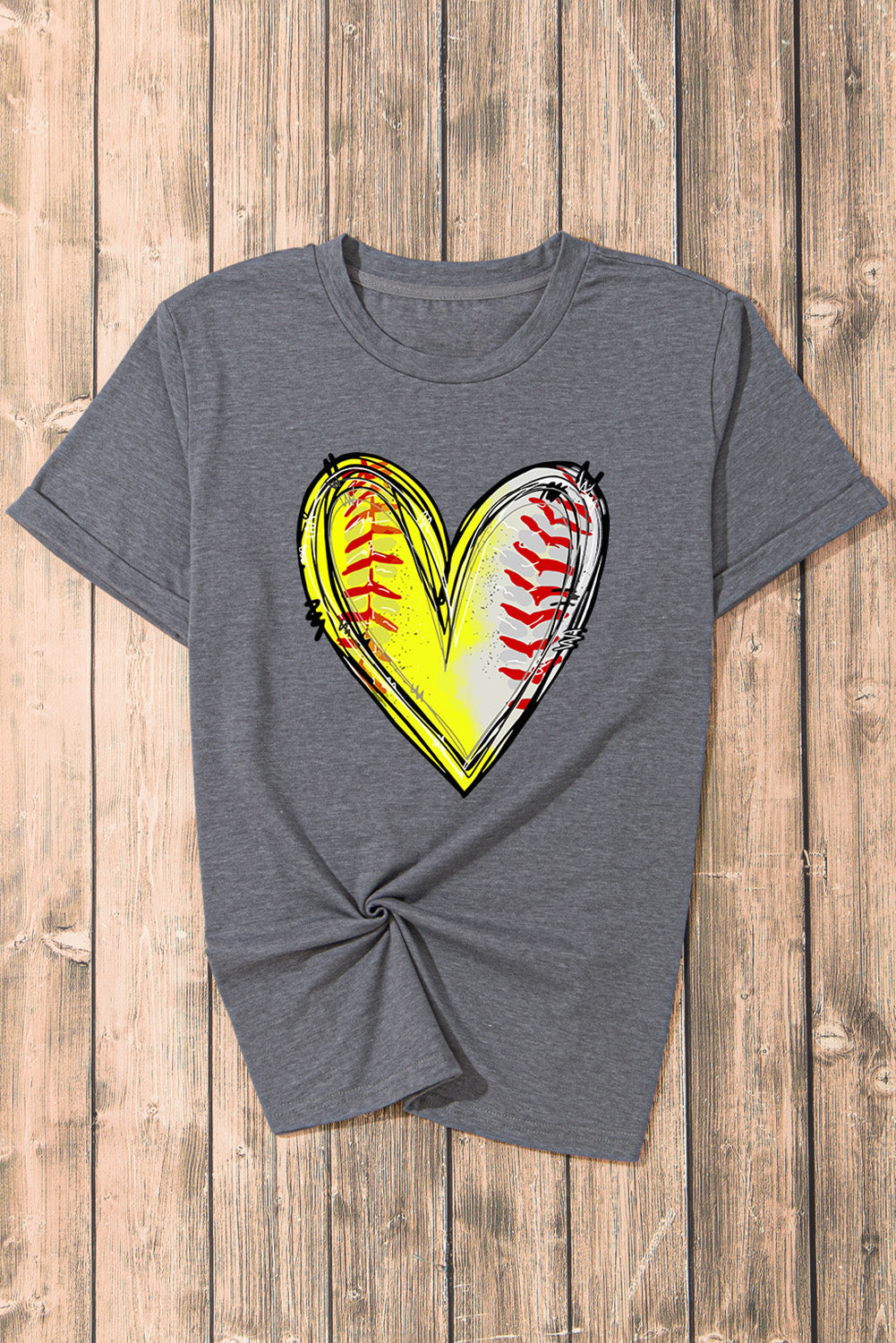 Baseball/Softball Heart Graphic Tee  (S-2XL)