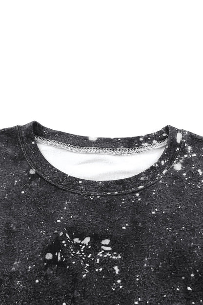 Blank Black Leopard Print Bleached Long Sleeve (S-2XL)