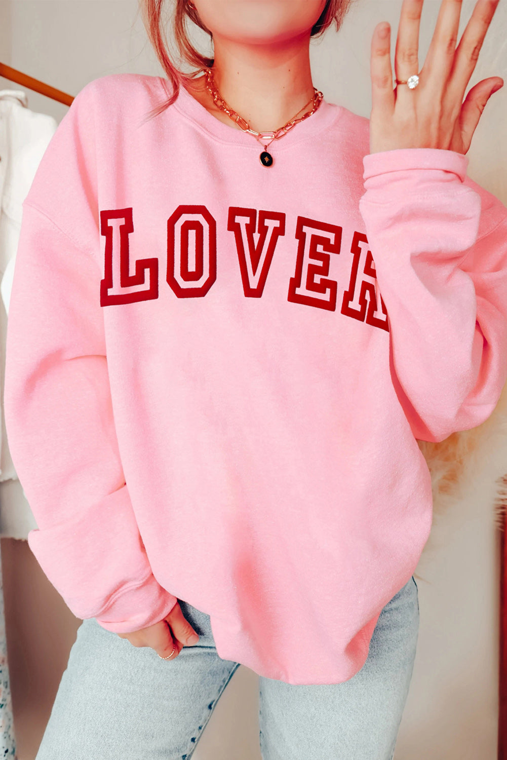 Pink LOVER Crewneck Sweatshirt (S-2XL)