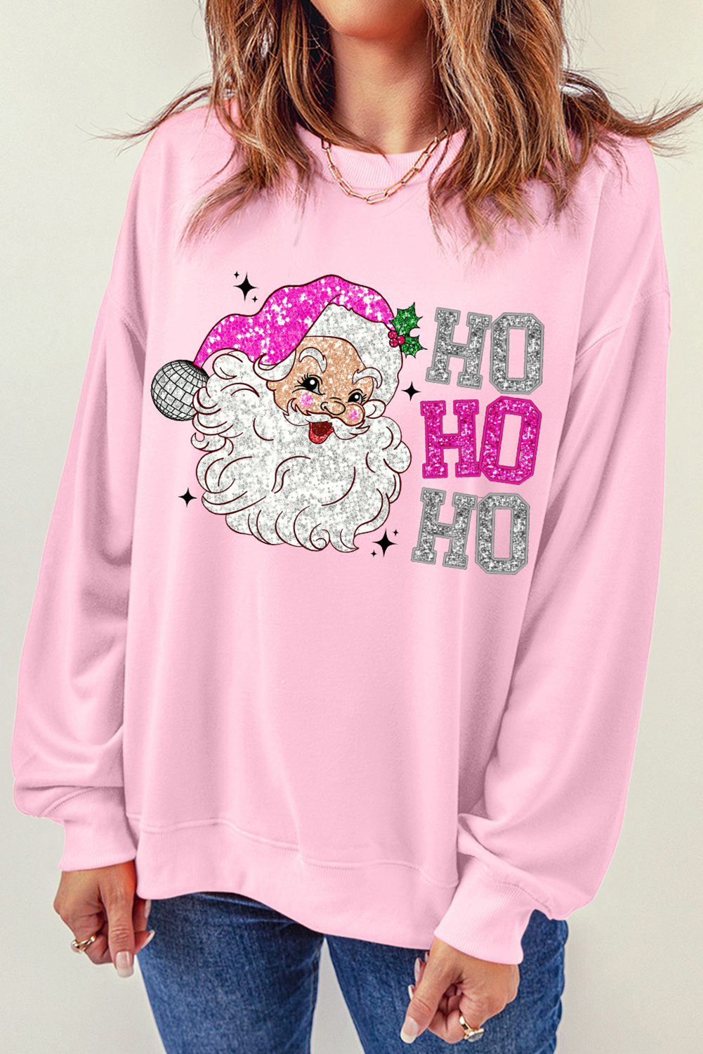 'HO HO HO' Santa Graphic Sweatshirt (S-2XL)