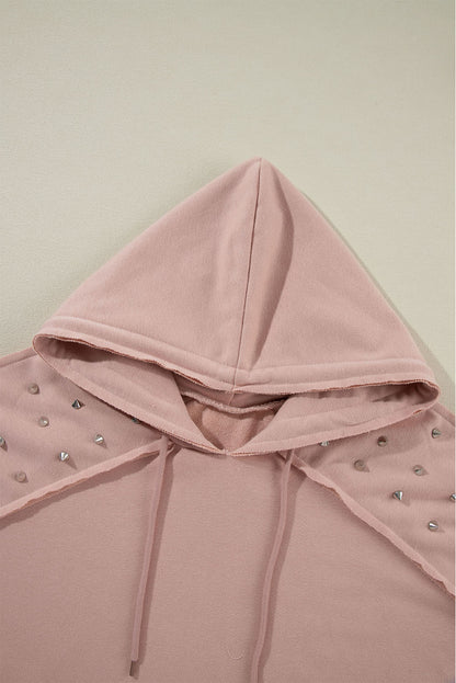 Stud Detail Kangaroo Drawstring Hoodie (S-2XL)