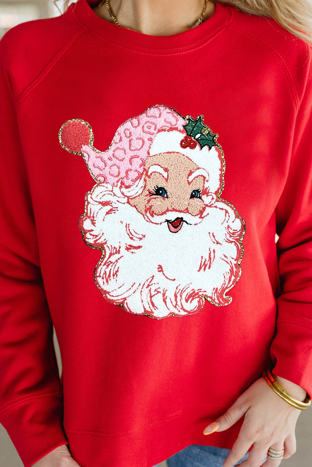 Classic Raglan Santa Graphic Crewneck (S-2XL)