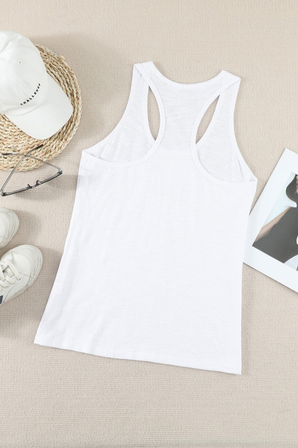 Blank Plain Sleeveless U Neck Racerback Tank