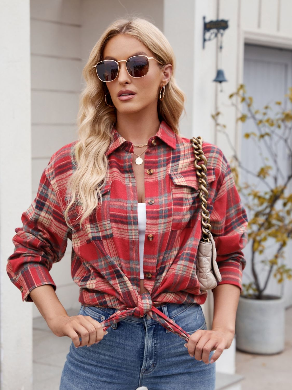 Mandy Plaid Button Up Long Sleeve Shirt (S-2XL - 7 Colors)