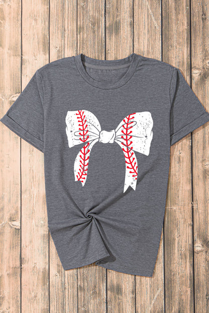 Baseball/Softball Bow Graphic Tee (S-2XL - 2 Styles)