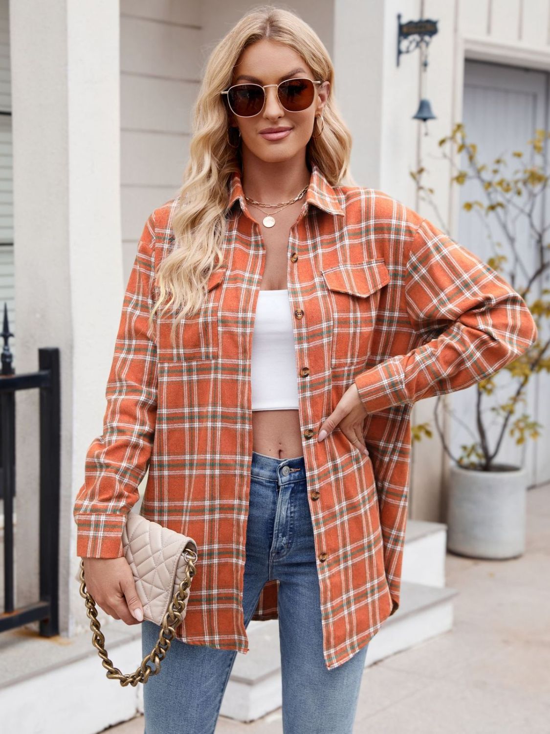 Mandy Plaid Button Up Long Sleeve Shirt (S-2XL - 7 Colors)