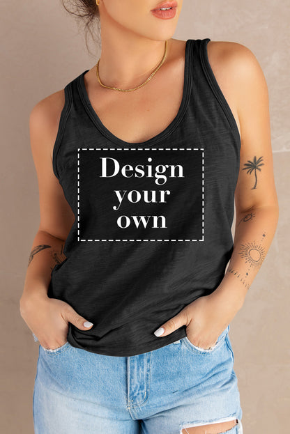 Blank Sleeveless U Neck Racerback Tank (S-2XL - 2 Colors)