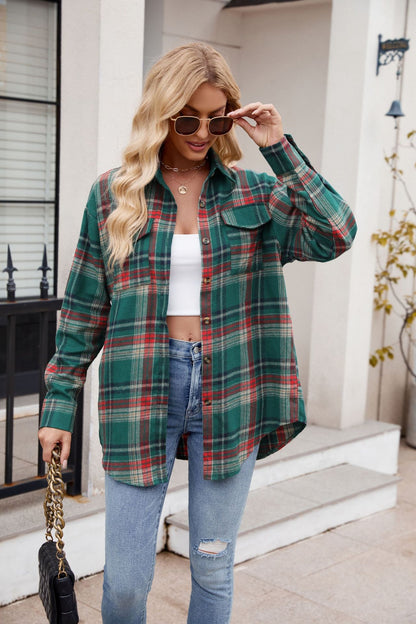 Mandy Plaid Button Up Long Sleeve Shirt (S-2XL - 7 Colors)