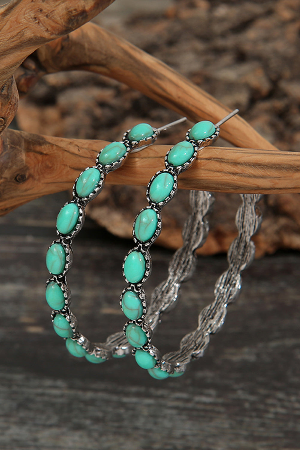 Bonbon Turquoise C Hoop Earrings