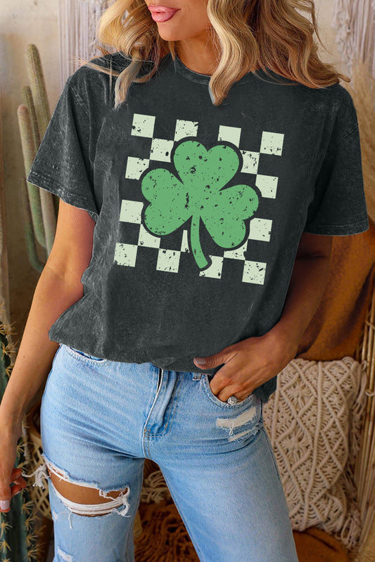 Clover Checkered Graphic Tee (S-XL)