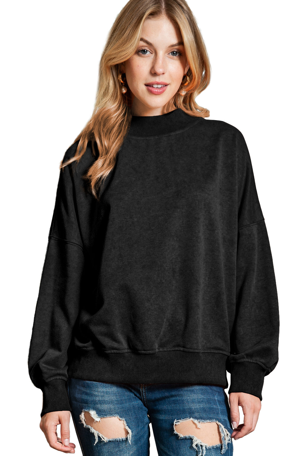 Collegiate Drop Shoulder Crew Neck Sweatshirt (S-2XL - 7 Colors)