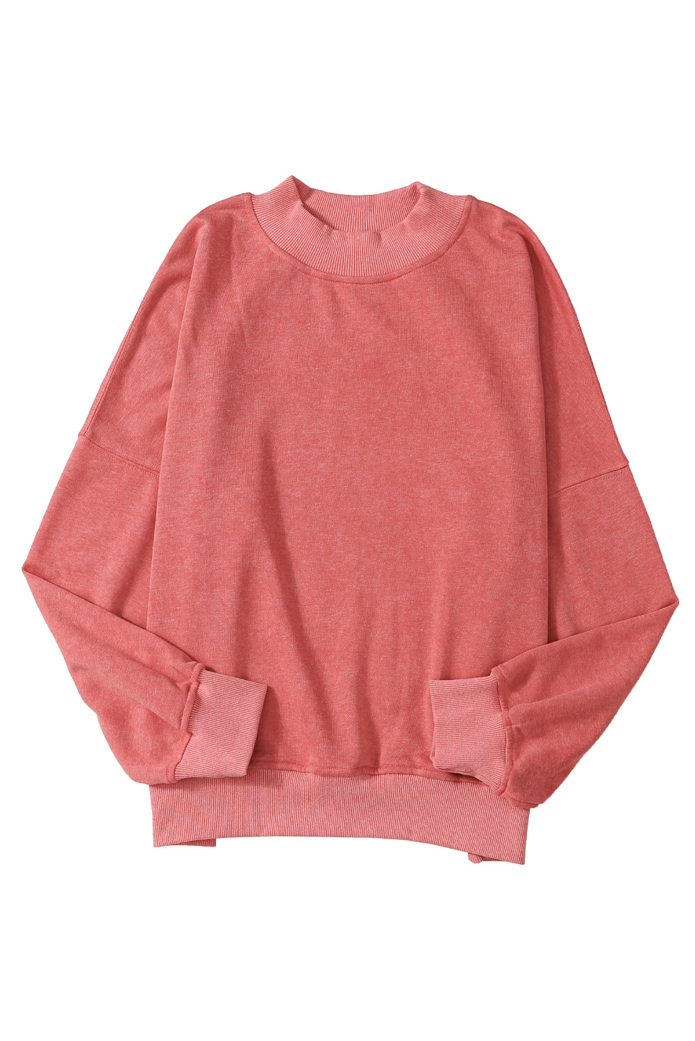 Brown Plain Drop Shoulder Crew Neck Sweatshirt