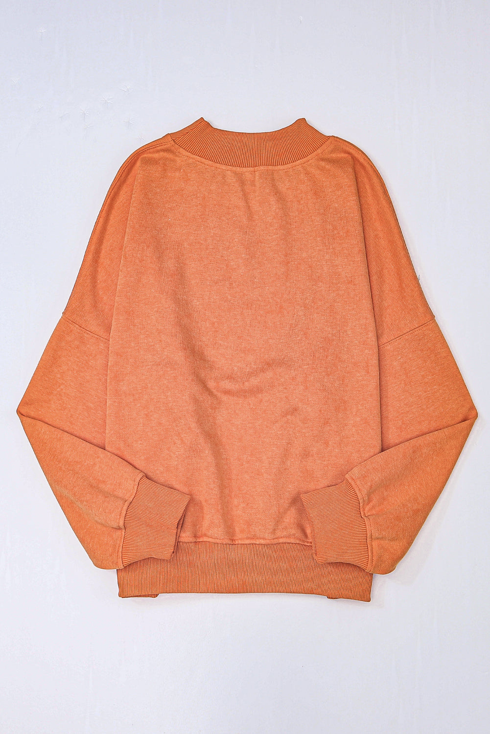 Brown Plain Drop Shoulder Crew Neck Sweatshirt