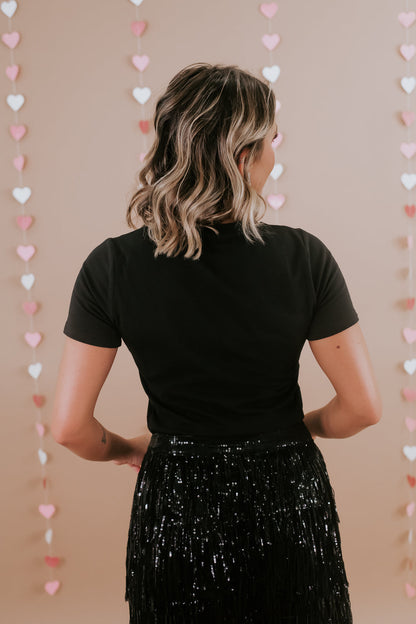 Black Rhinestone 'Howdy' Graphic Tee (S-2XL)