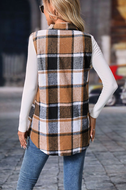 Plaid Button Up Vest (S-2XL - 4 Colors)