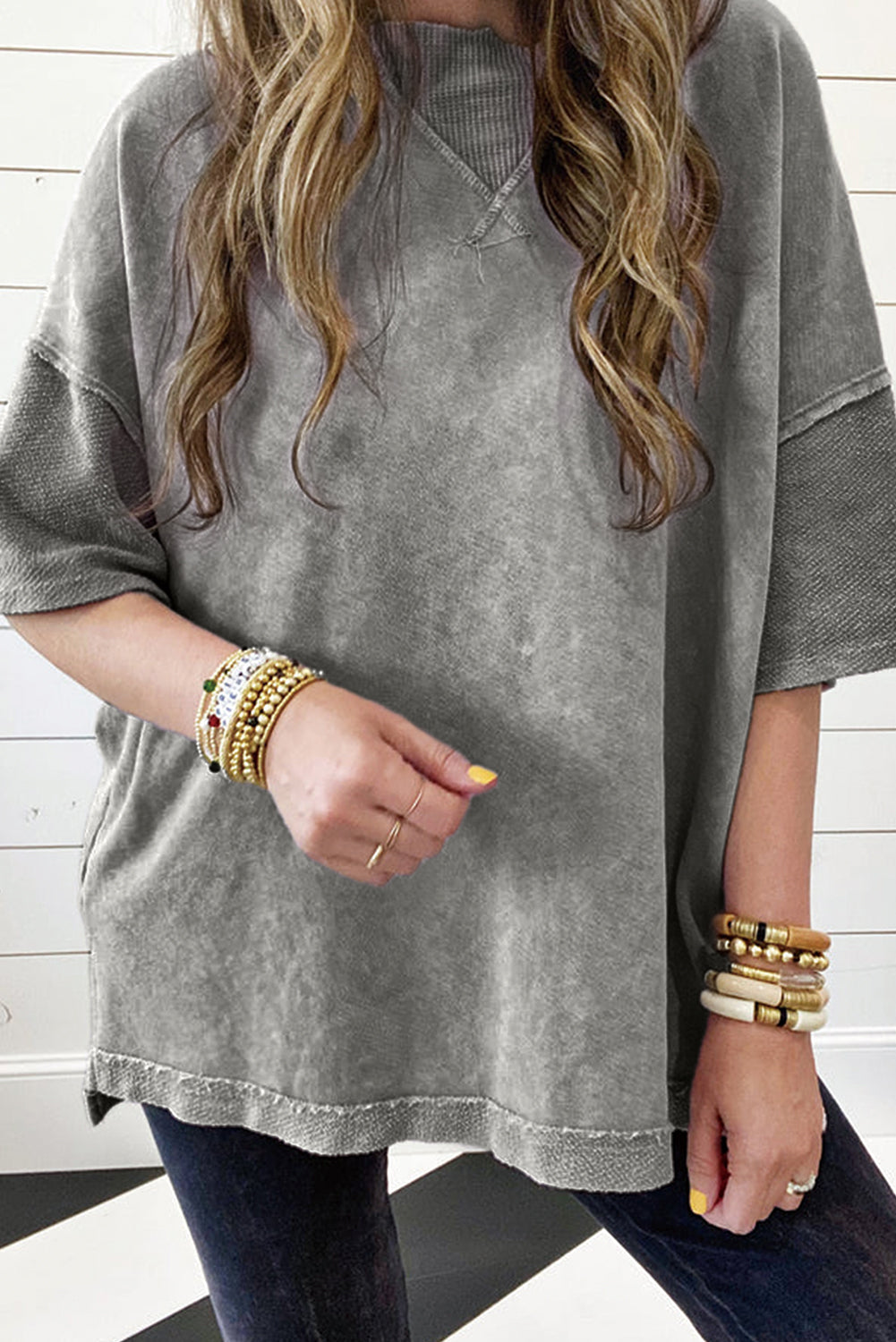 Mineral Wash Exposed Seam Oversized Tee (S-2XL - 3 Colors)