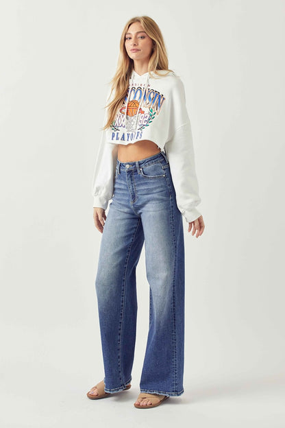 Risen High Rise Wide Leg Jeans (0-15)