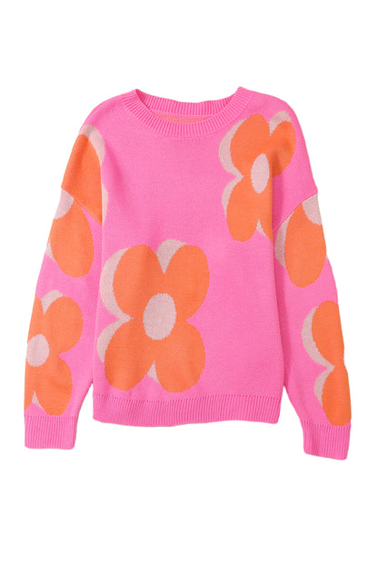 Retro Floral Cable Knitted Sweater (S-3XL - 3 Colors)