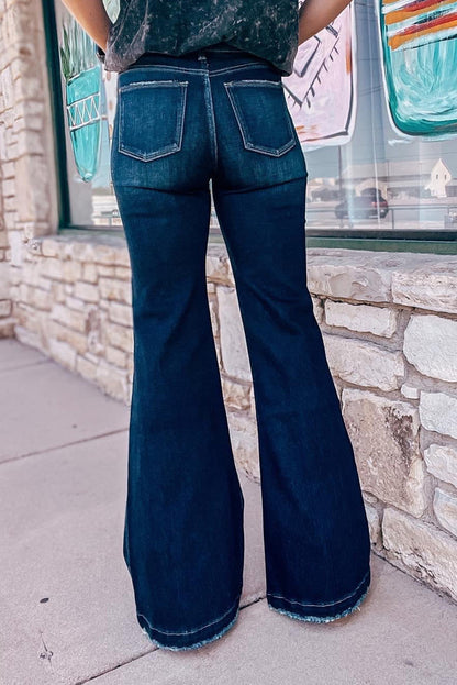 Real Teal High Rise Ripped Bell Bottoms (6-16)