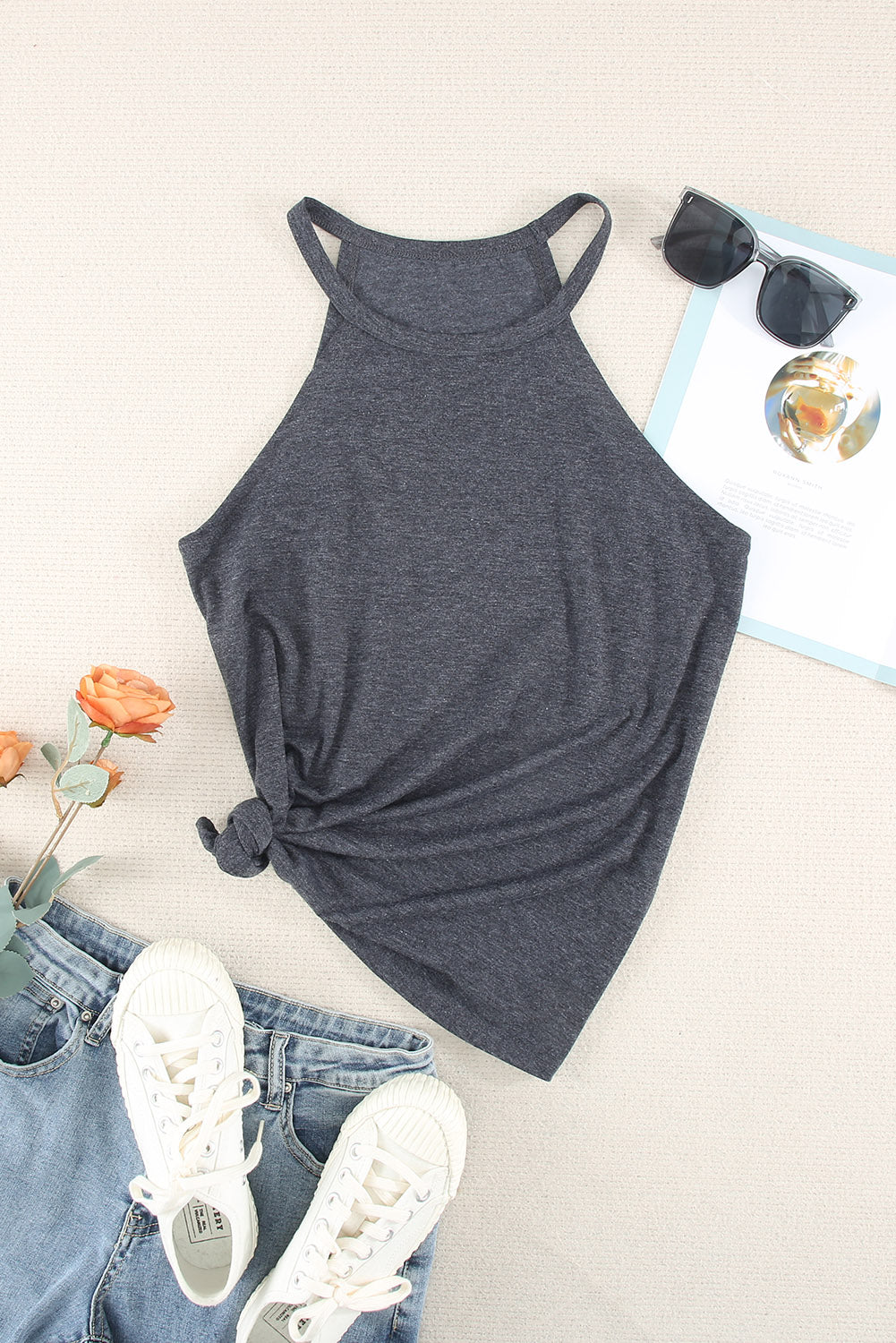 Blank Solid/Heather Crew Neck Tank Top (S-2XL - 4 colors)