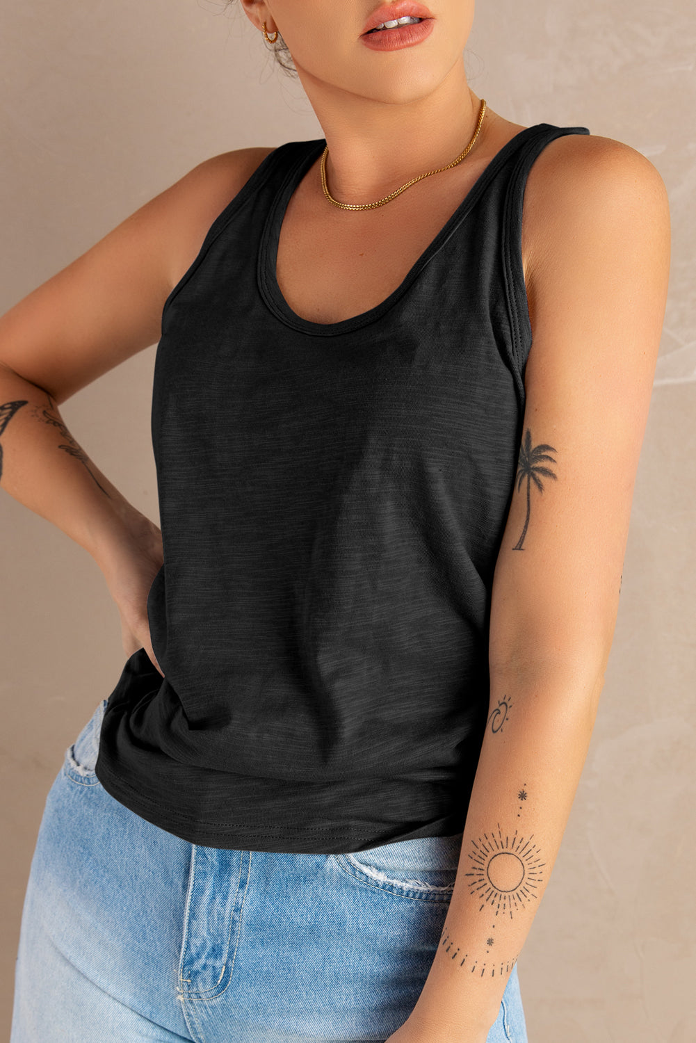 Blank Sleeveless U Neck Racerback Tank (S-2XL - 2 Colors)