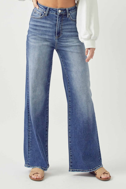 Risen High Rise Wide Leg Jeans (0-15)