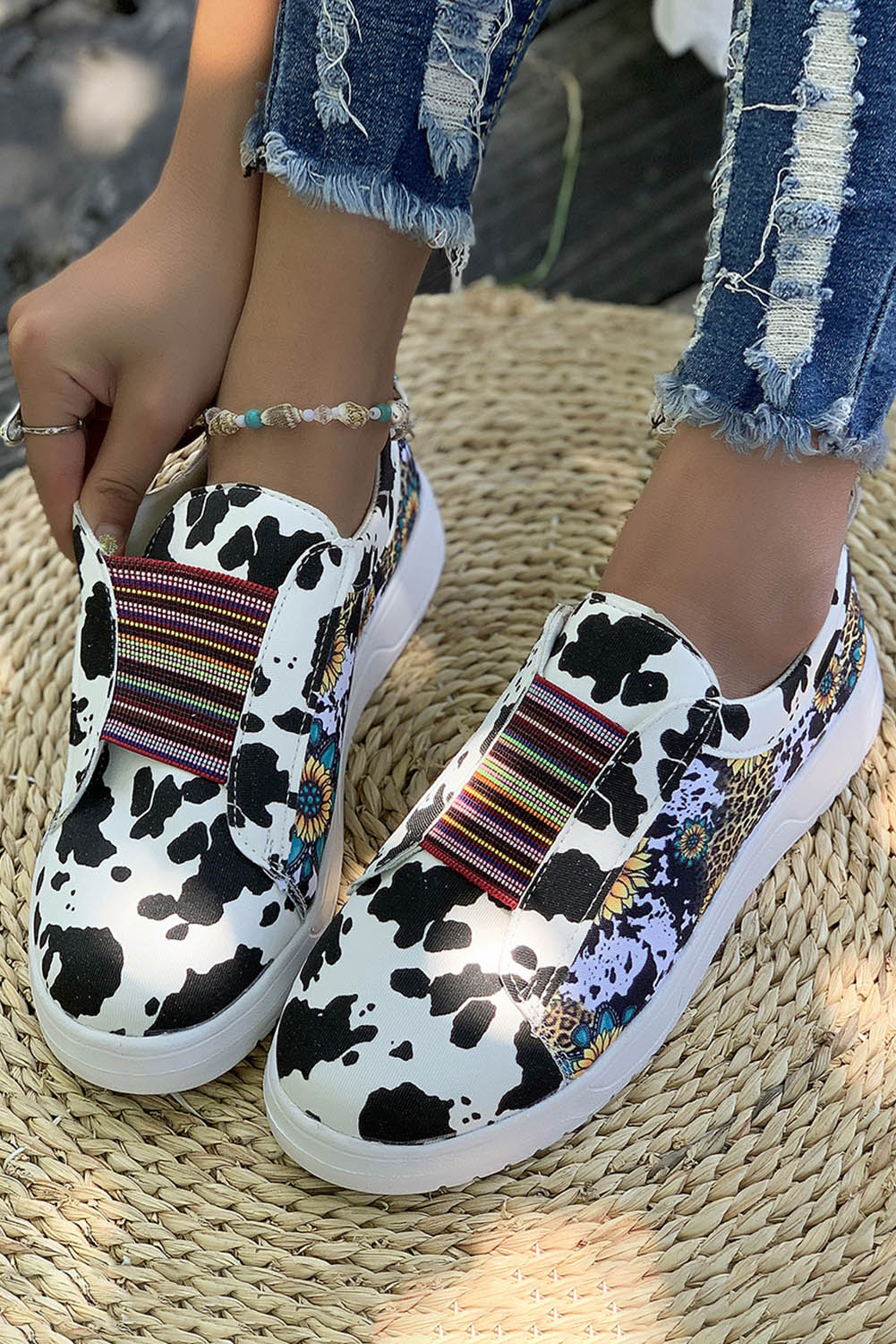 Multi-Animal Print Serape Sneakers