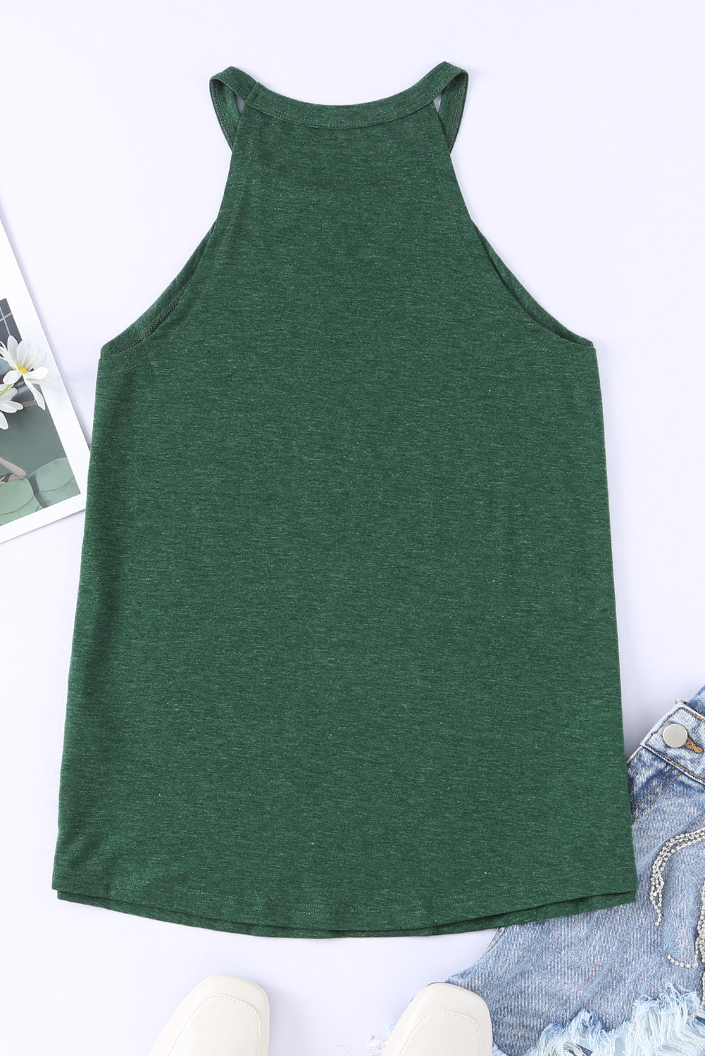 Blank Solid/Heather Color Crew Neck Tank Top (3 colors)