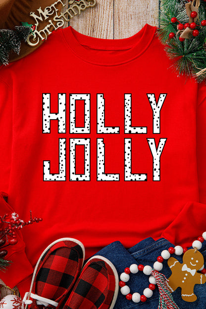 'Holly Jolly' Dotty Letter Graphic Crewneck (S-2XL)