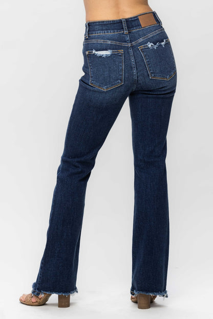 Judy Blue Frayed Hem Bootcut Jeans (3-24W)