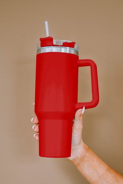 Stainless Steel Insulated Tumbler Mug w/ Straw (9 colors)