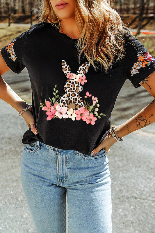 Easter Bunny Floral Graphic Tee