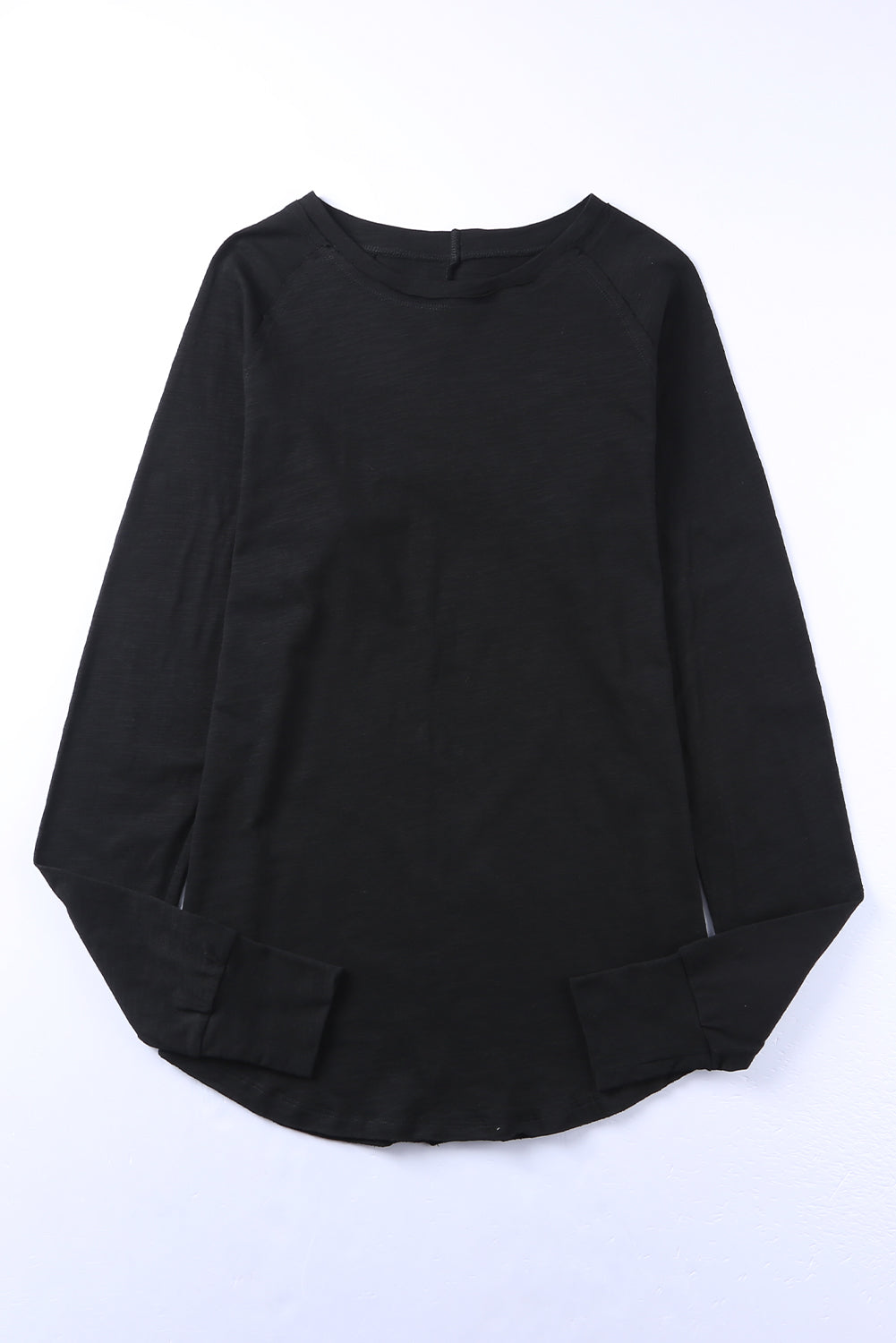 Blank Black Thumbhole Long Sleeve Top (S-2XL)