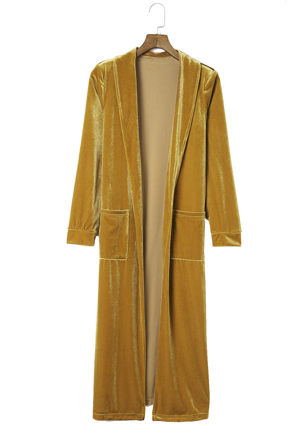 Velvet Open Front Long Cardigan (S-2XL - 3 Colors)