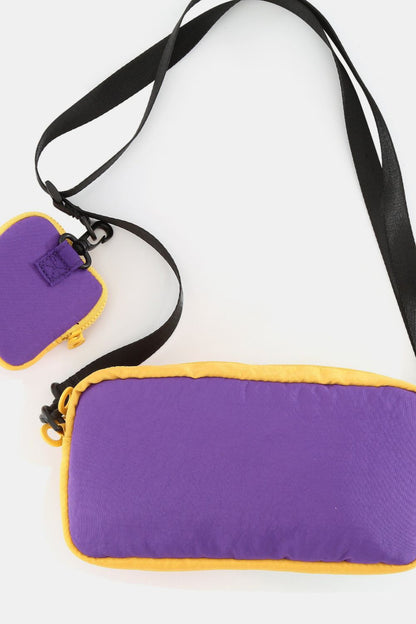 Removable Strap Nylon Crossbody Bag + EarPods Bag (4 Colors)