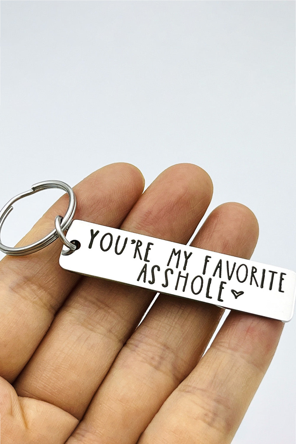 'My Favorite A**hole' Lettered Stainless Steel Keychain