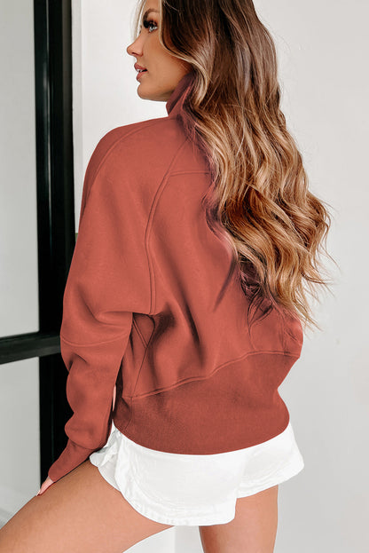 Quarter Zip Flamingo Collar Sweatshirt (S-3XL - 12 Colors)